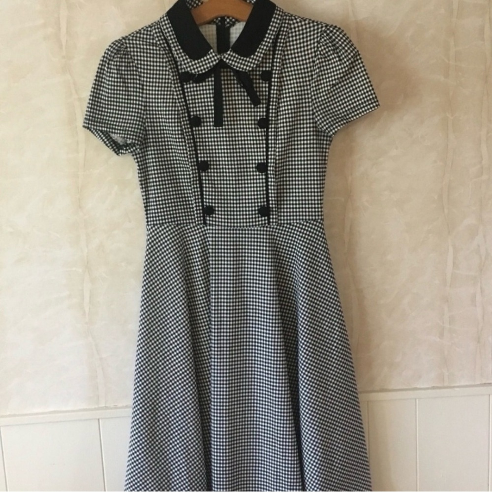 Classic Black and White Checkered Dress